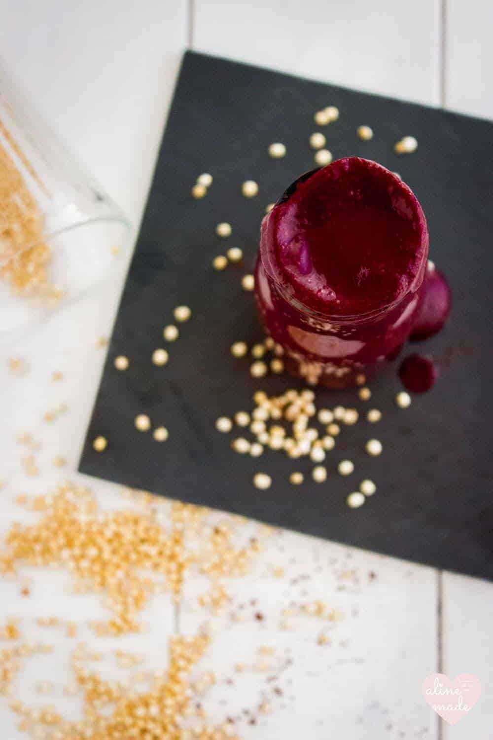 Beetroot Chocolate Smoothie with popped Amaranth