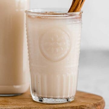 vegan horchata in a glass