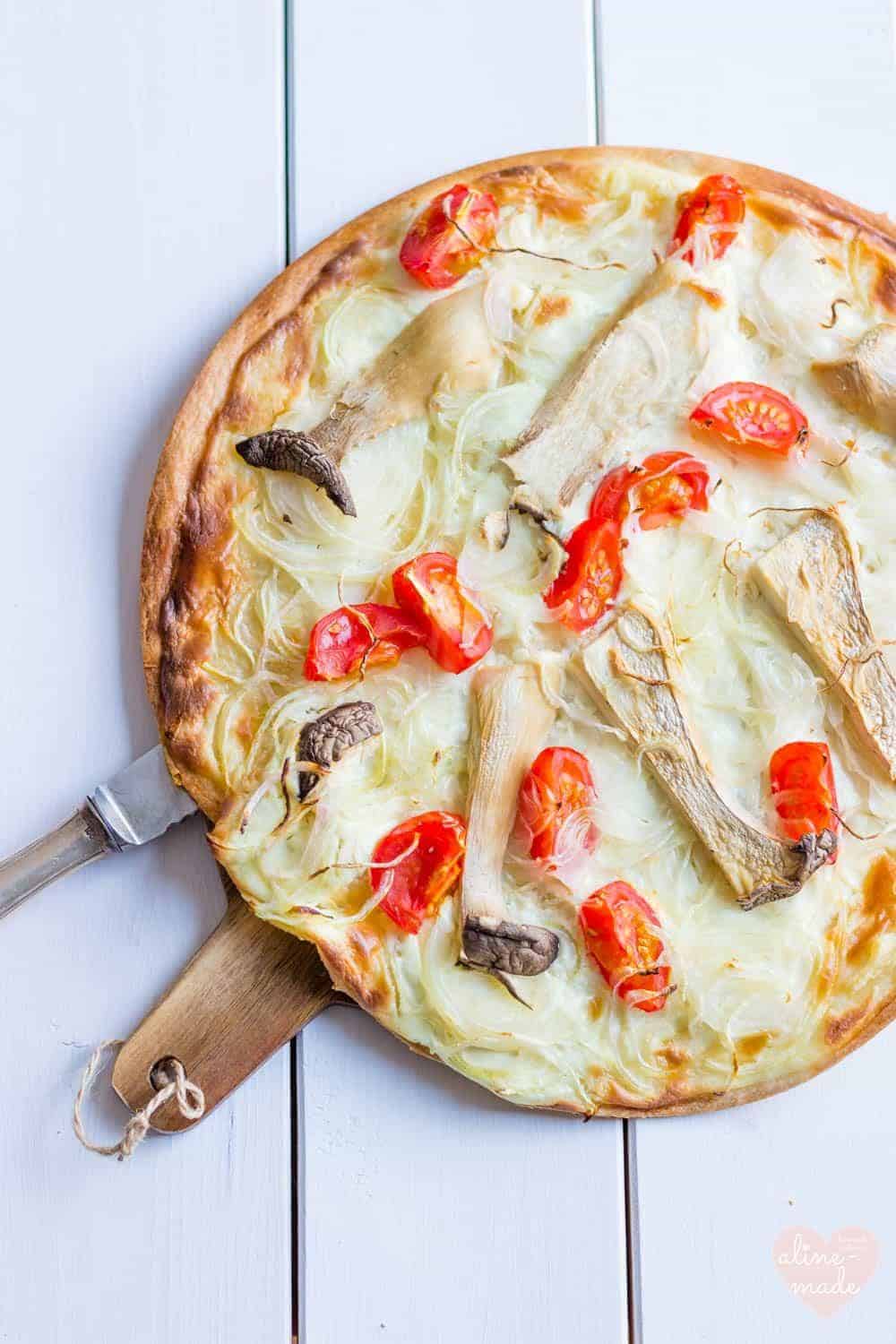 Vegetarian Flammkuchen - Recipe for 1 Flammkuchen | Serves 1 - Total Time 30 Minutes