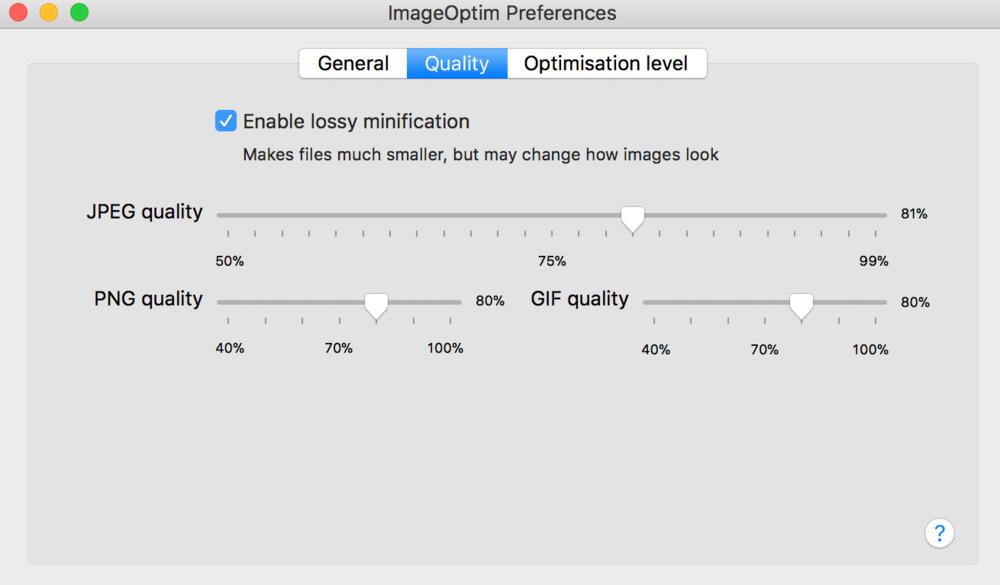 Resize Images - ImageOptim Preferences