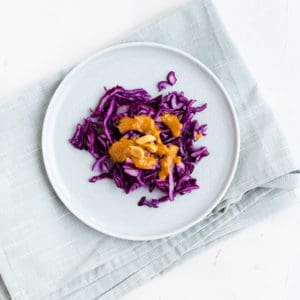 Red Cabbage Slaw with Peanut Dressing | Aline Made