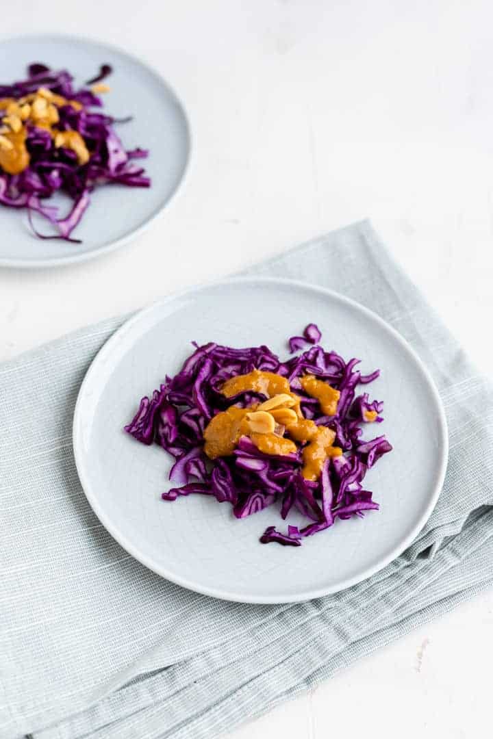 Red Cabbage Slaw with Peanut Dressing | Recipe