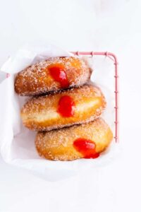 Strawberry Rhubarb Jelly Doughnuts | Recipe