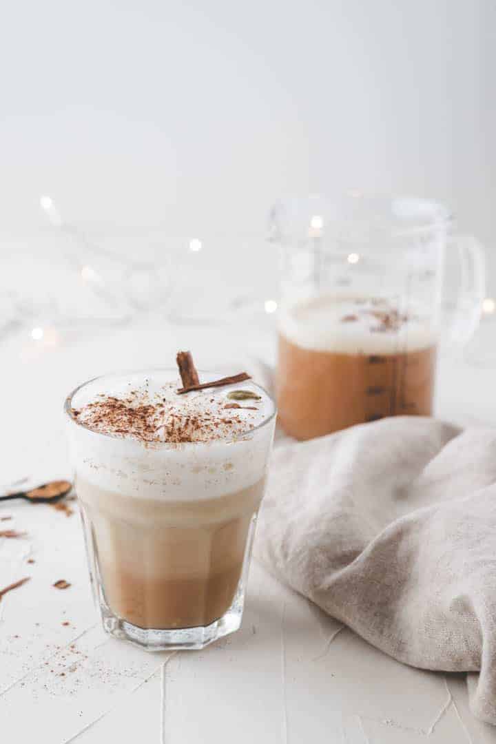 Homemade Chai Tea Latte with almond milk