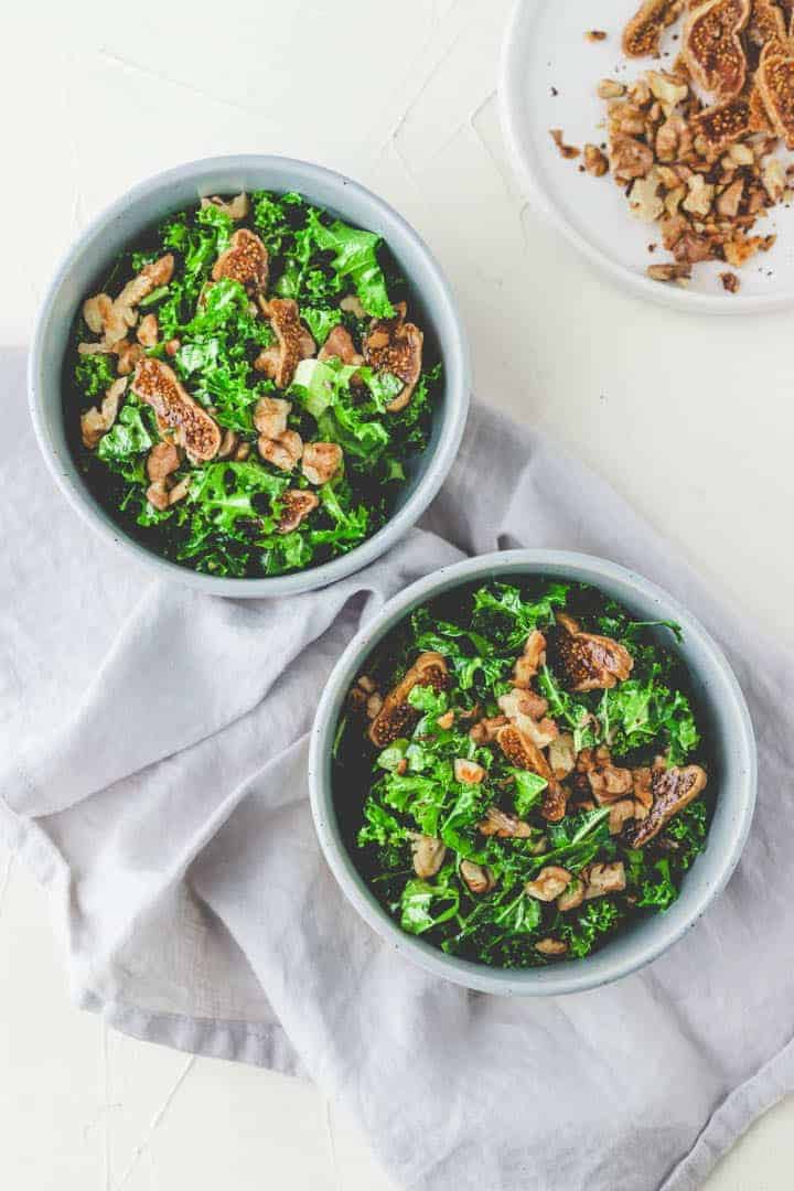 Vegan Kale Salad with Walnuts and Figs Aline Made