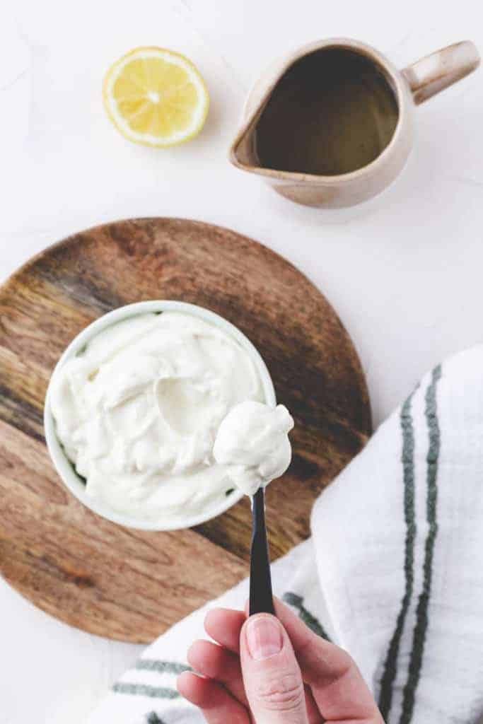 thick homemade vegan mayonnaise
