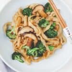 vegan udon noodle stir fry