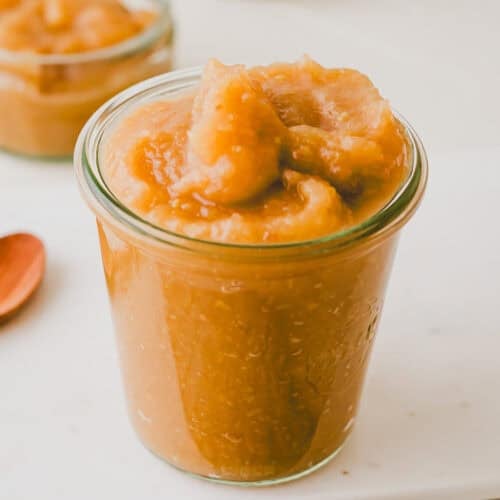 unsweetened applesauce in a weck jar