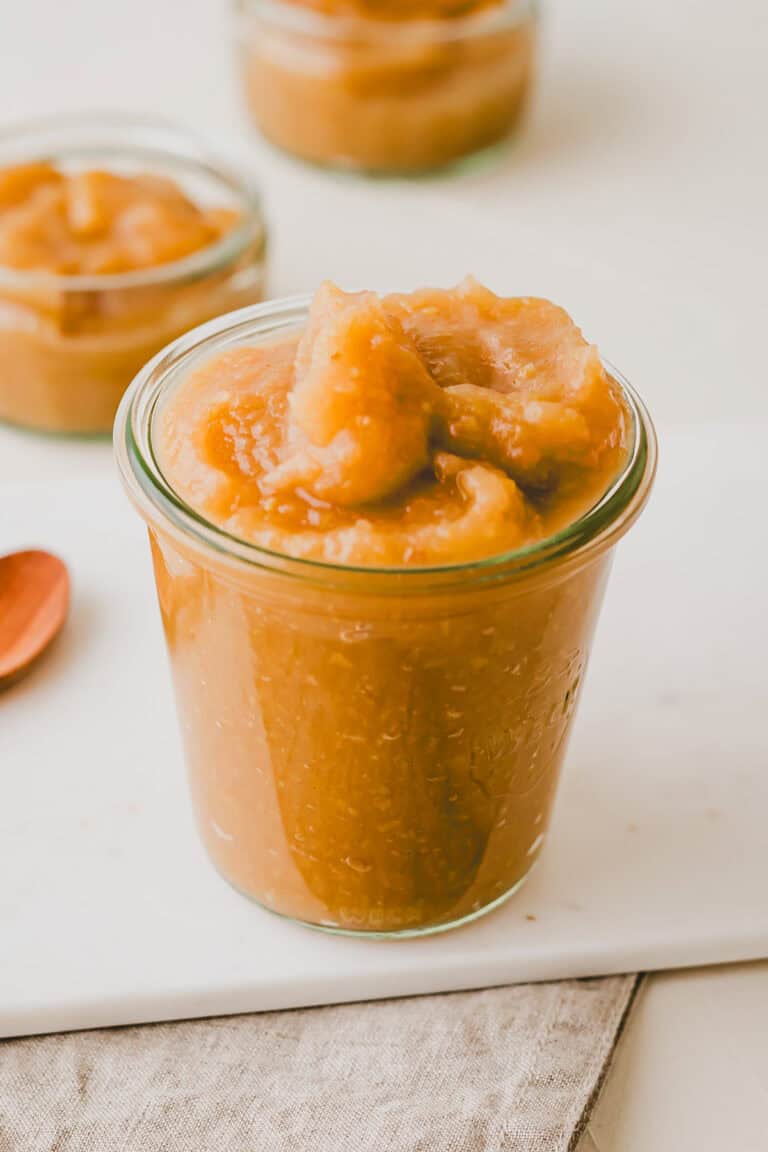 unsweetened applesauce in a weck jar