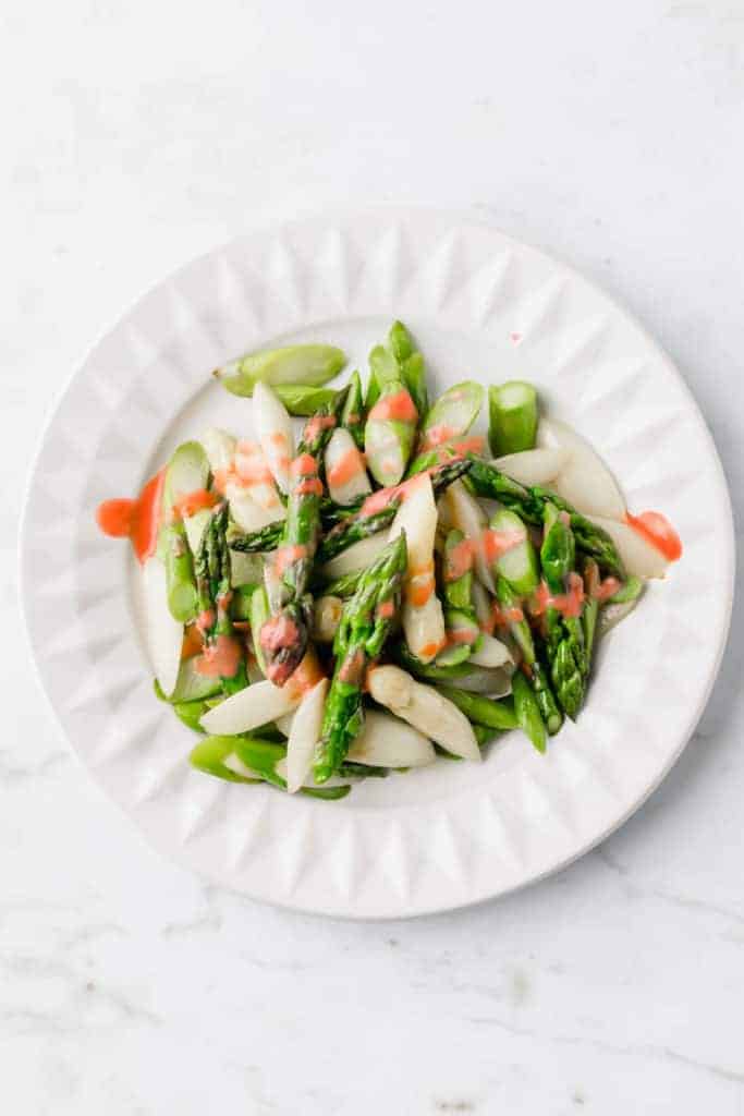 roasted asparagus salad with strawberry vinaigrette