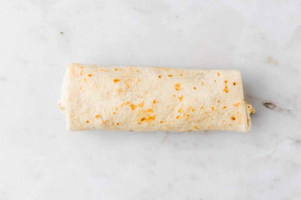 how to fill and roll vegan wraps step 4