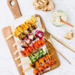 grilled vegetable skewers with herb butter