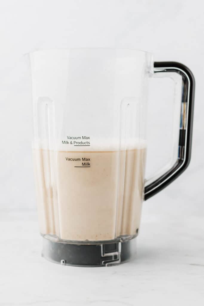 oat milk in a blender