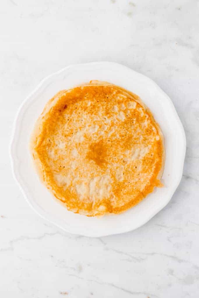best crepe recipe without milk served on a white plate