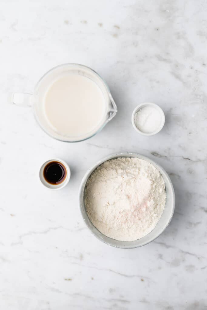 ingredients for vegan crepes