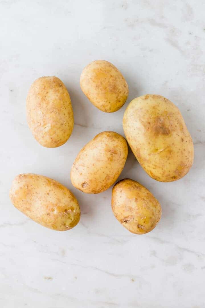 potatoes on a marble dish