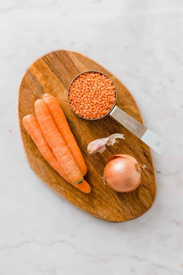 ingredients for red lentil soup