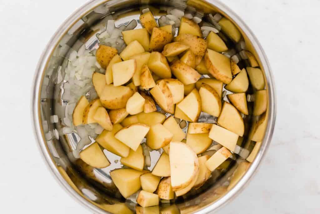 vegan broccoli potato soup recipe step 2