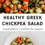 greek chickpea salad pinterest pin