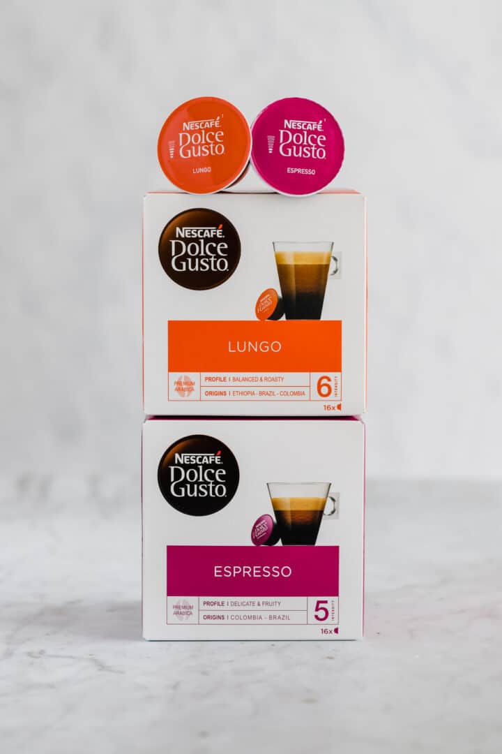 espresso and lungo capsules from NESCAFÉ Dolce Gusto