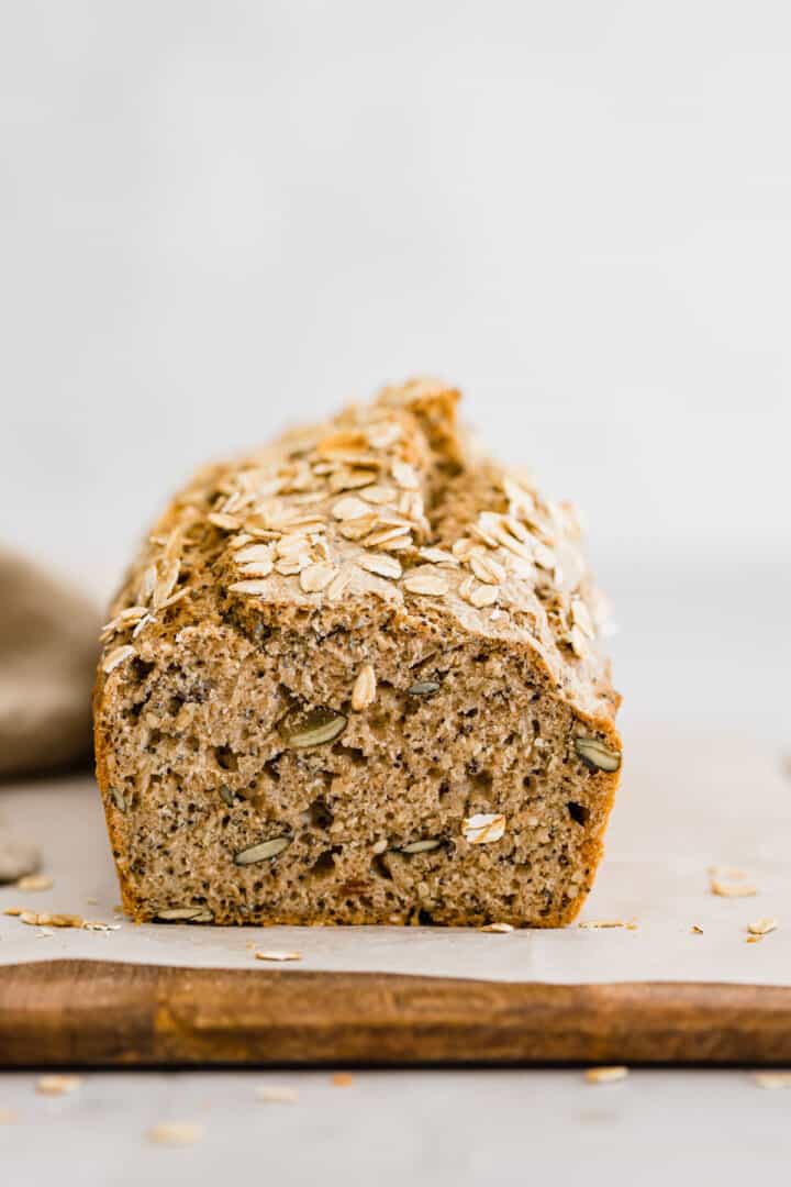 healthy bread on a wooden board