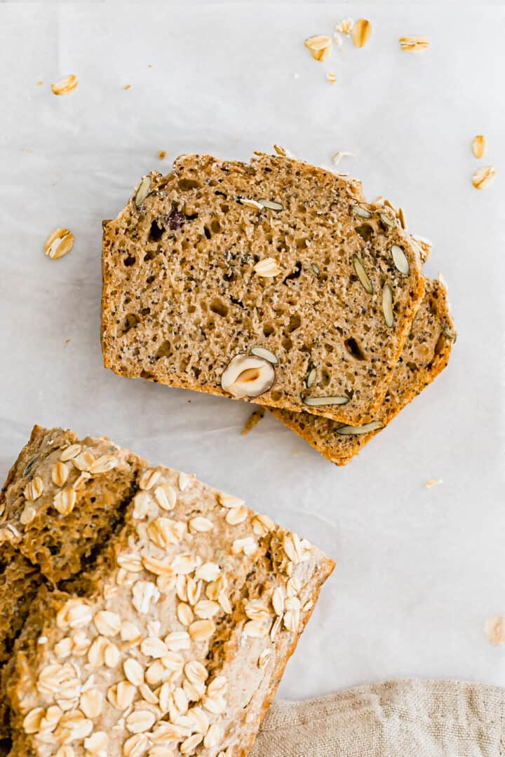 slices of healthy quick bread