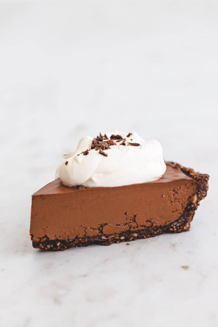 a piece of chocolate cream pie