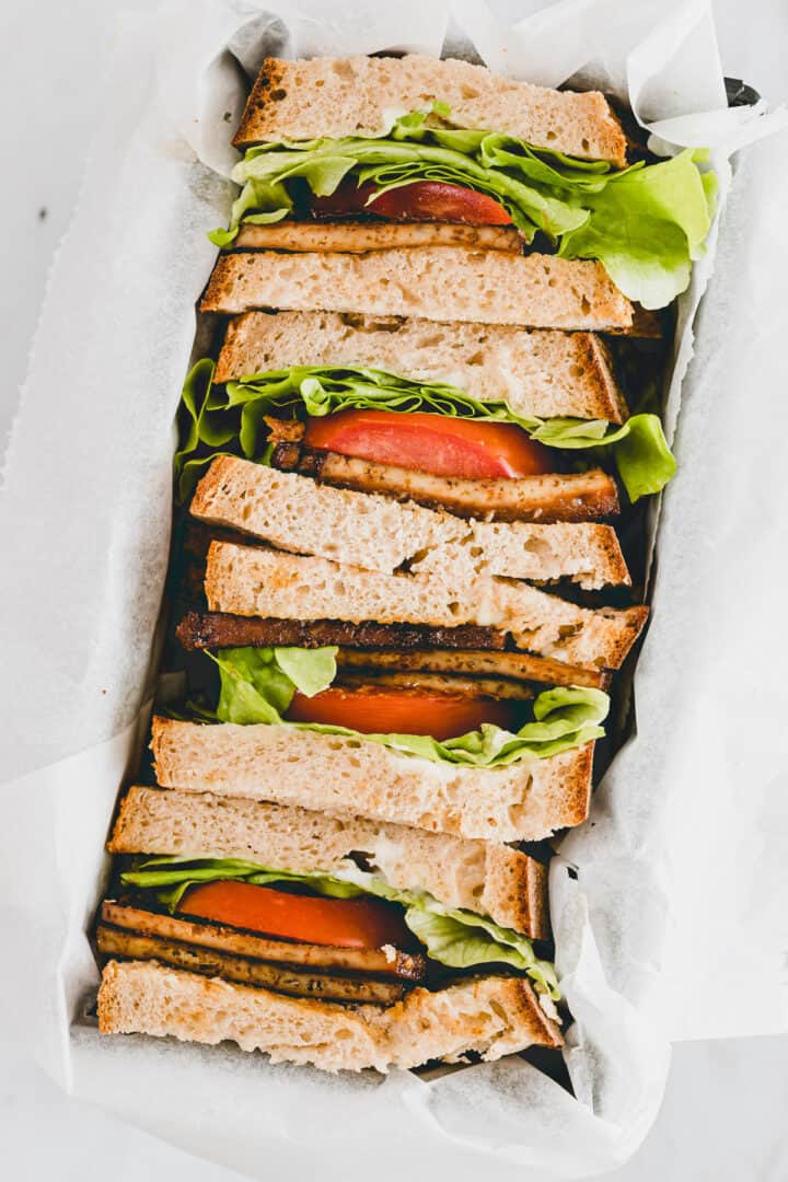 sliced blt sandwiches