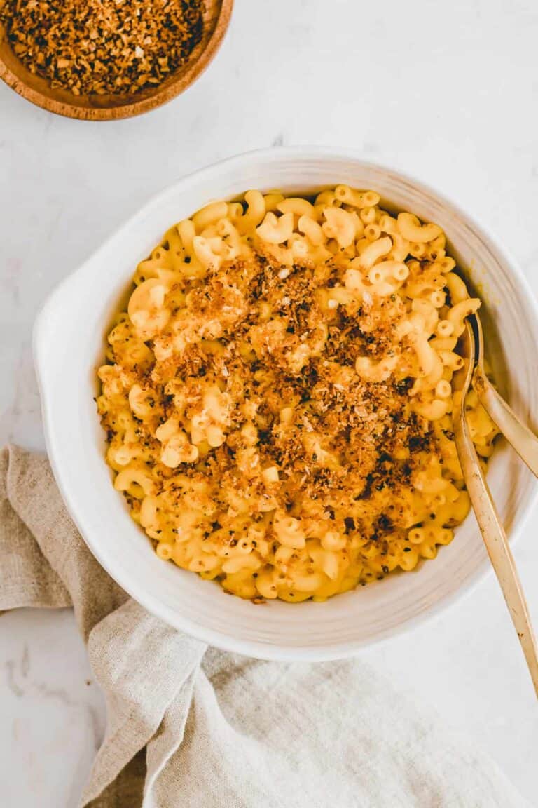 kürbis mac & cheese mit panko topping