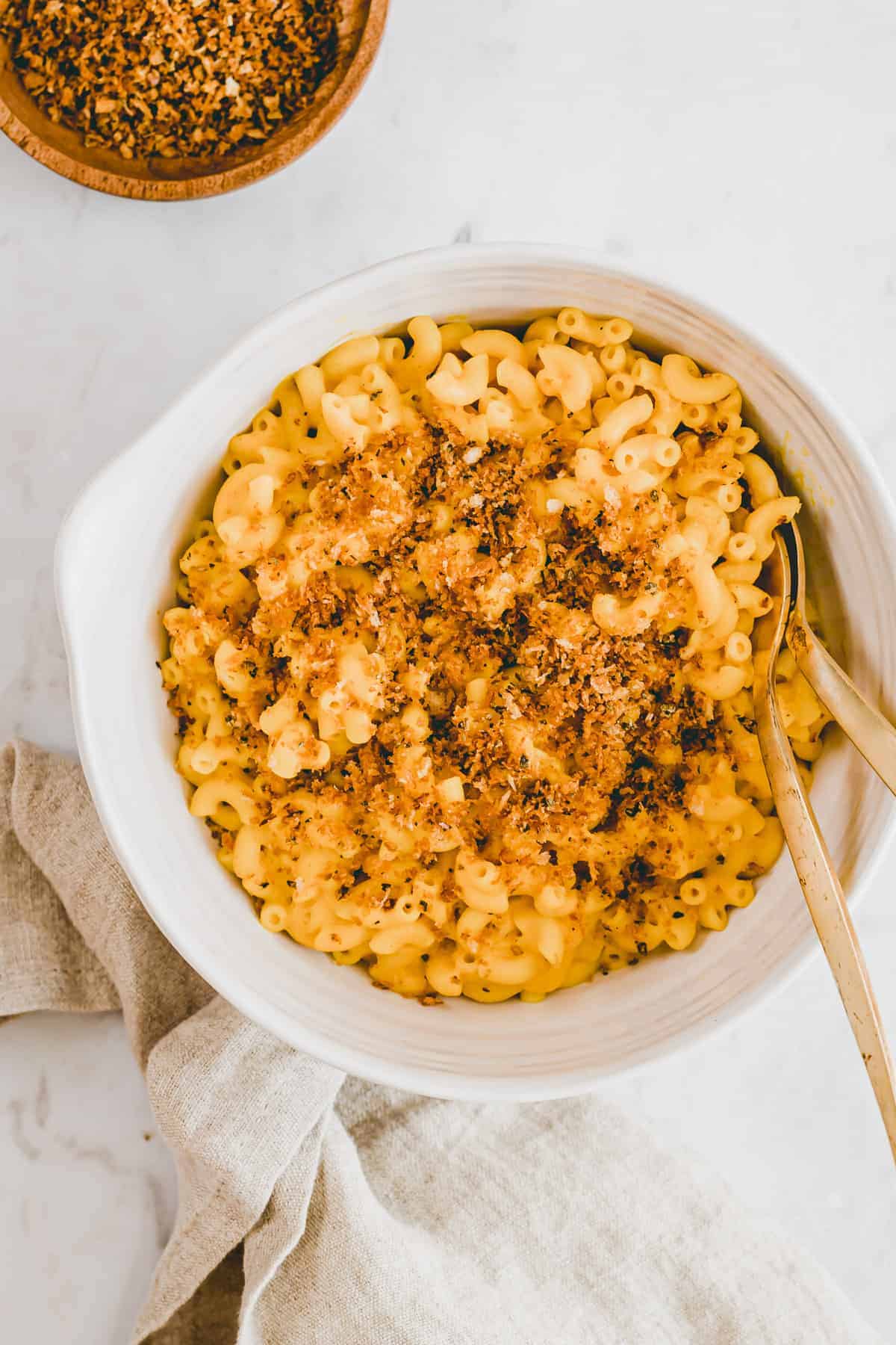 kürbis mac and cheese mit panko topping