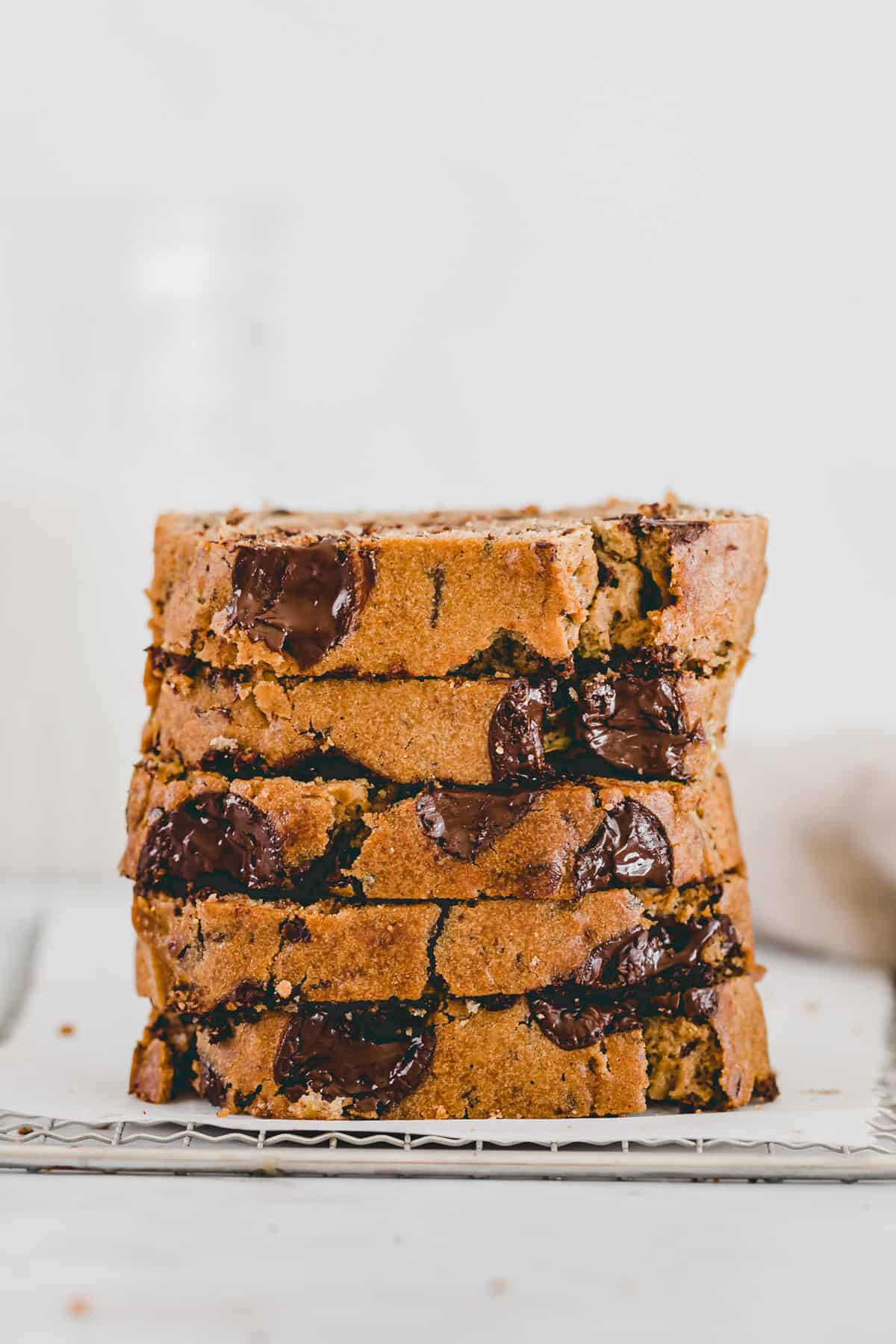 stacked slices of healthy zucchini bread