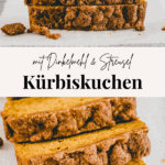 kürbiskuchen mit streusel pinterest pin