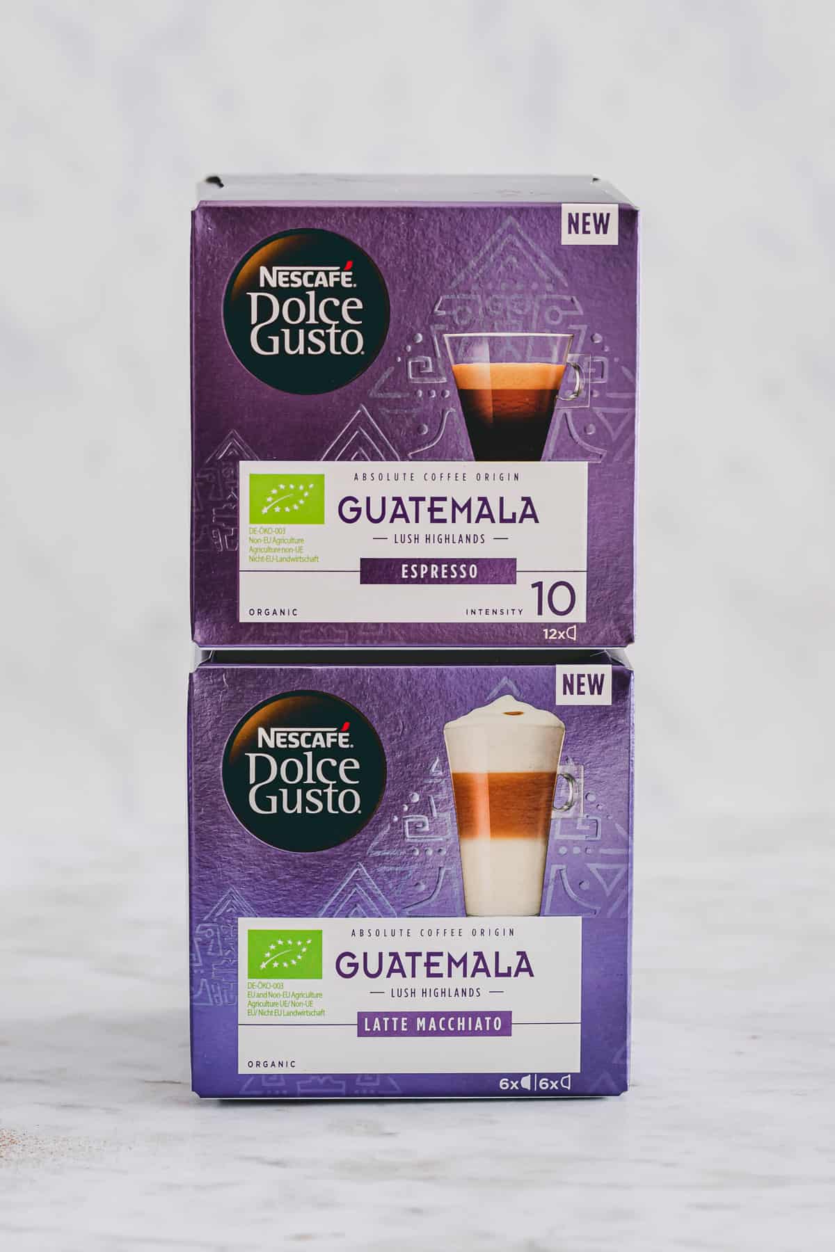 two boxes of organic guatemala coffee by NESCAFÉ Dolce Gusto