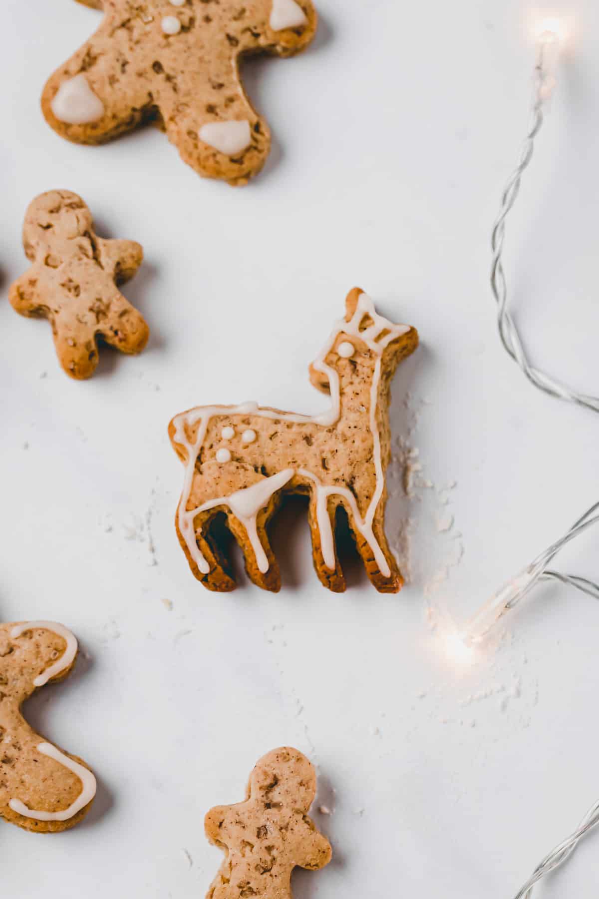 a gingerbread cookie with icing