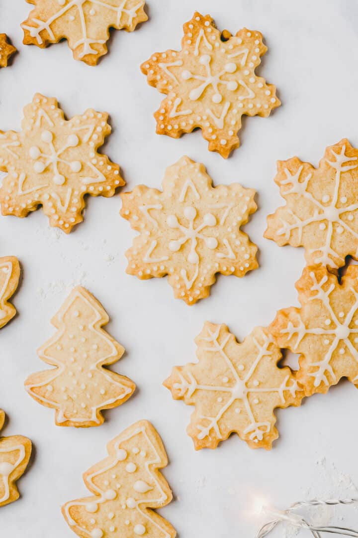 vegan sugar cookies on parchment paper