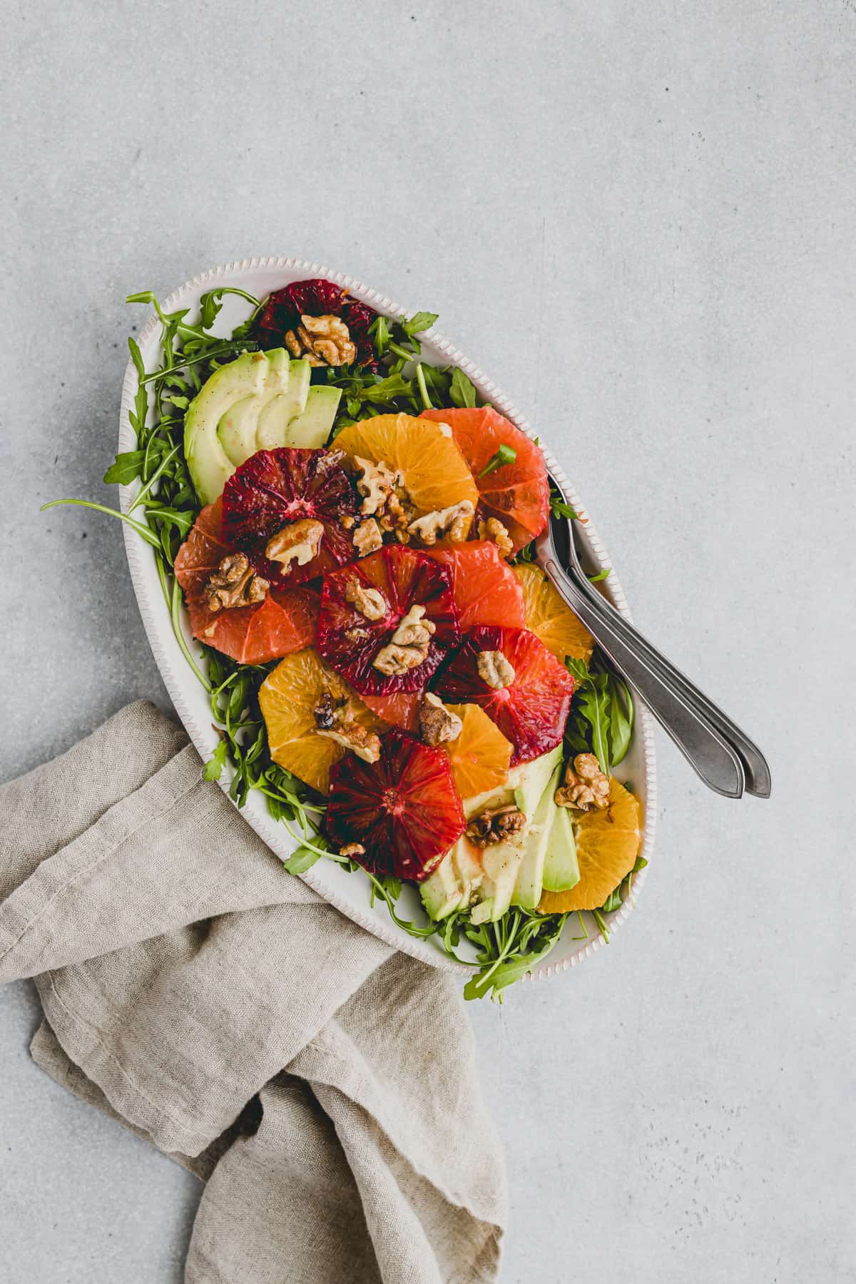 arugula avocado salad with orange and grapefruit