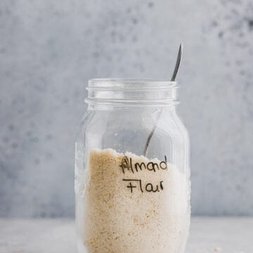 homemade almond flour in a mason jar