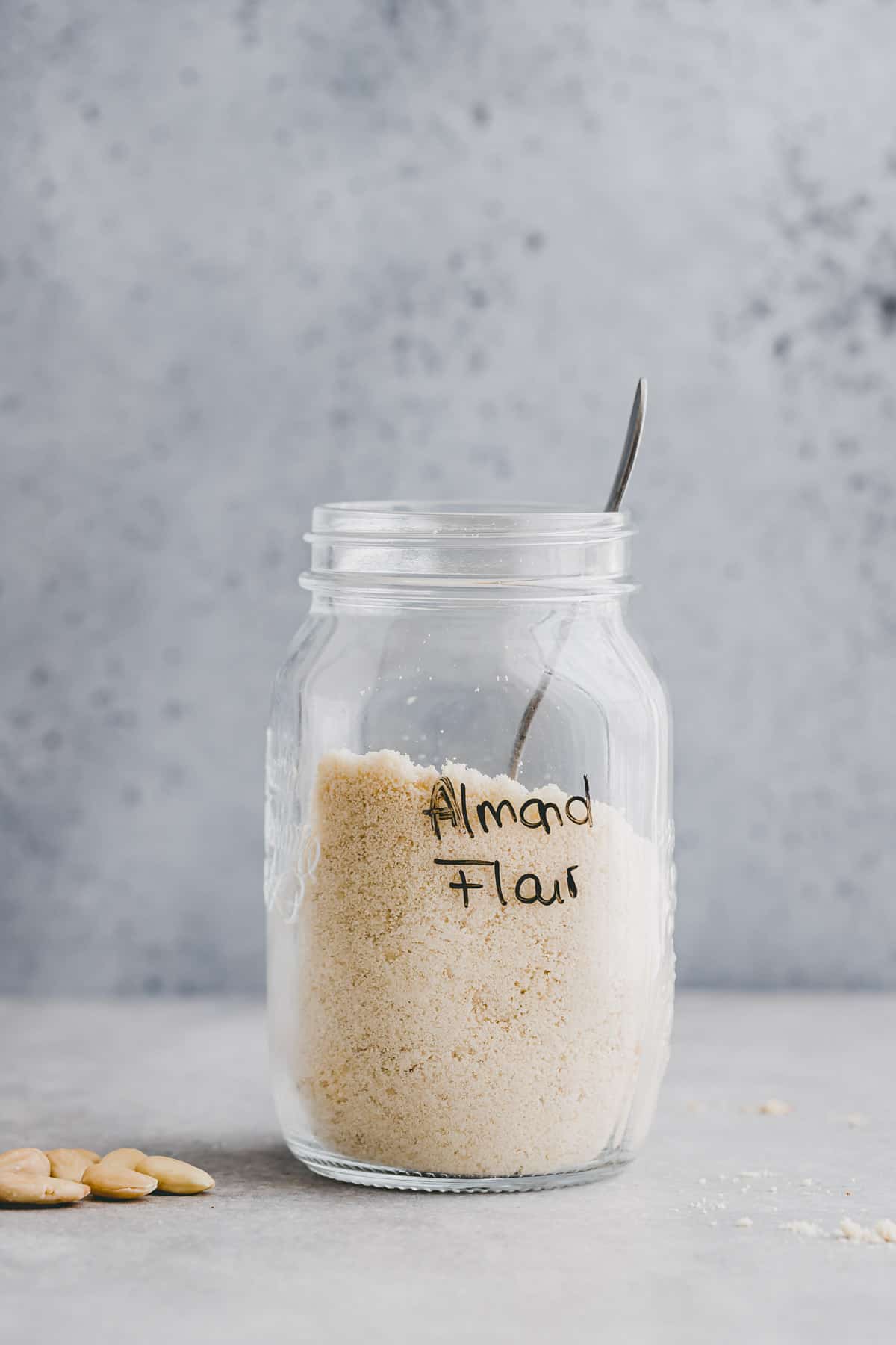 homemade almond flour in a mason jar