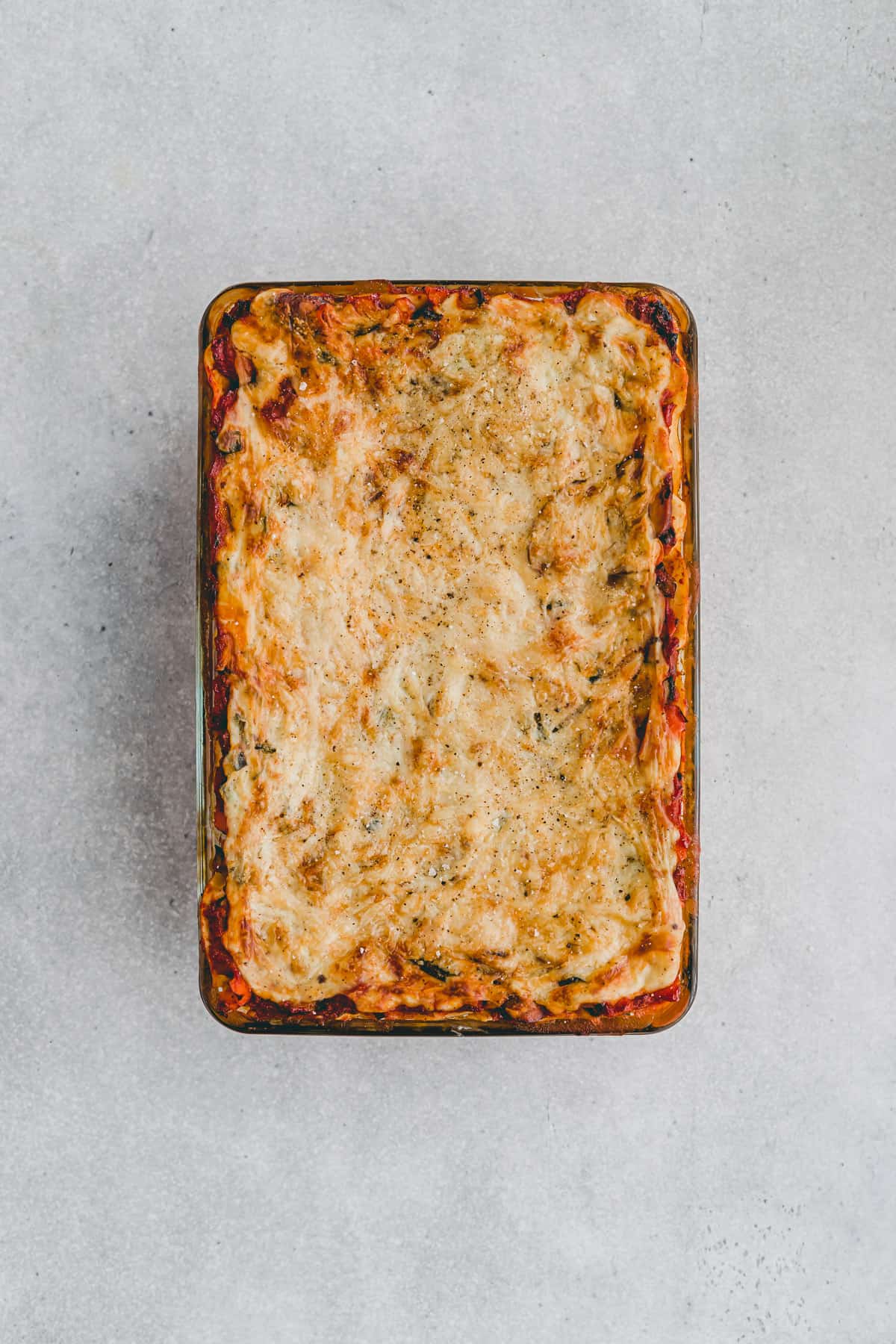 baked vegetable lasagna with white sauce