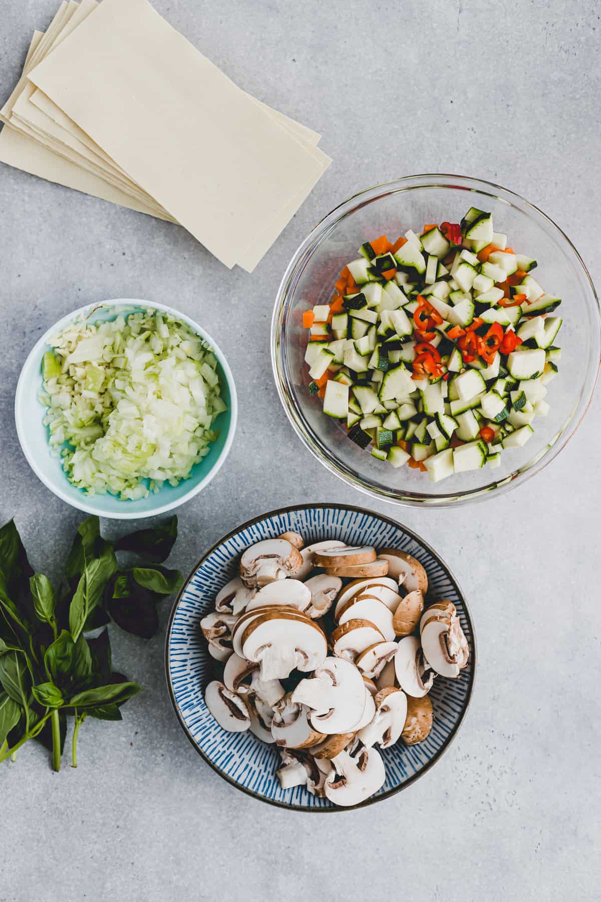 ingredients for vegetable lasagna