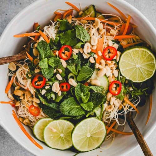 close up shot of Vermicelli Noodle Salad