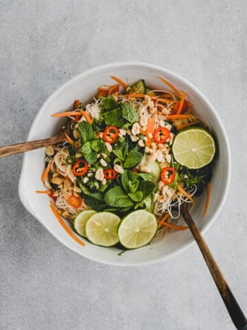 vermicelli noodle salad in a bowl