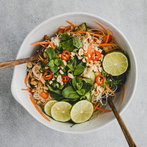vermicelli noodle salad in a bowl