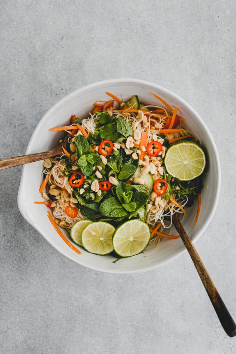 vermicelli noodle salad in a bowl