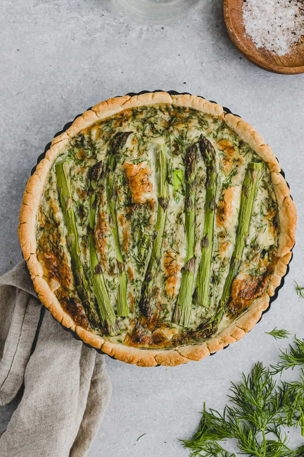 Asparagus Quiche with Brie Cheese Recipe | Aline Made