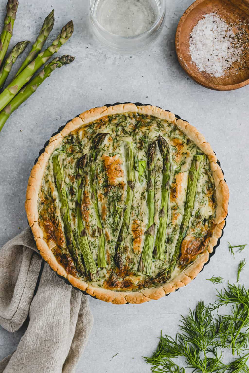Asparagus Quiche with Brie Cheese Recipe | Aline Made
