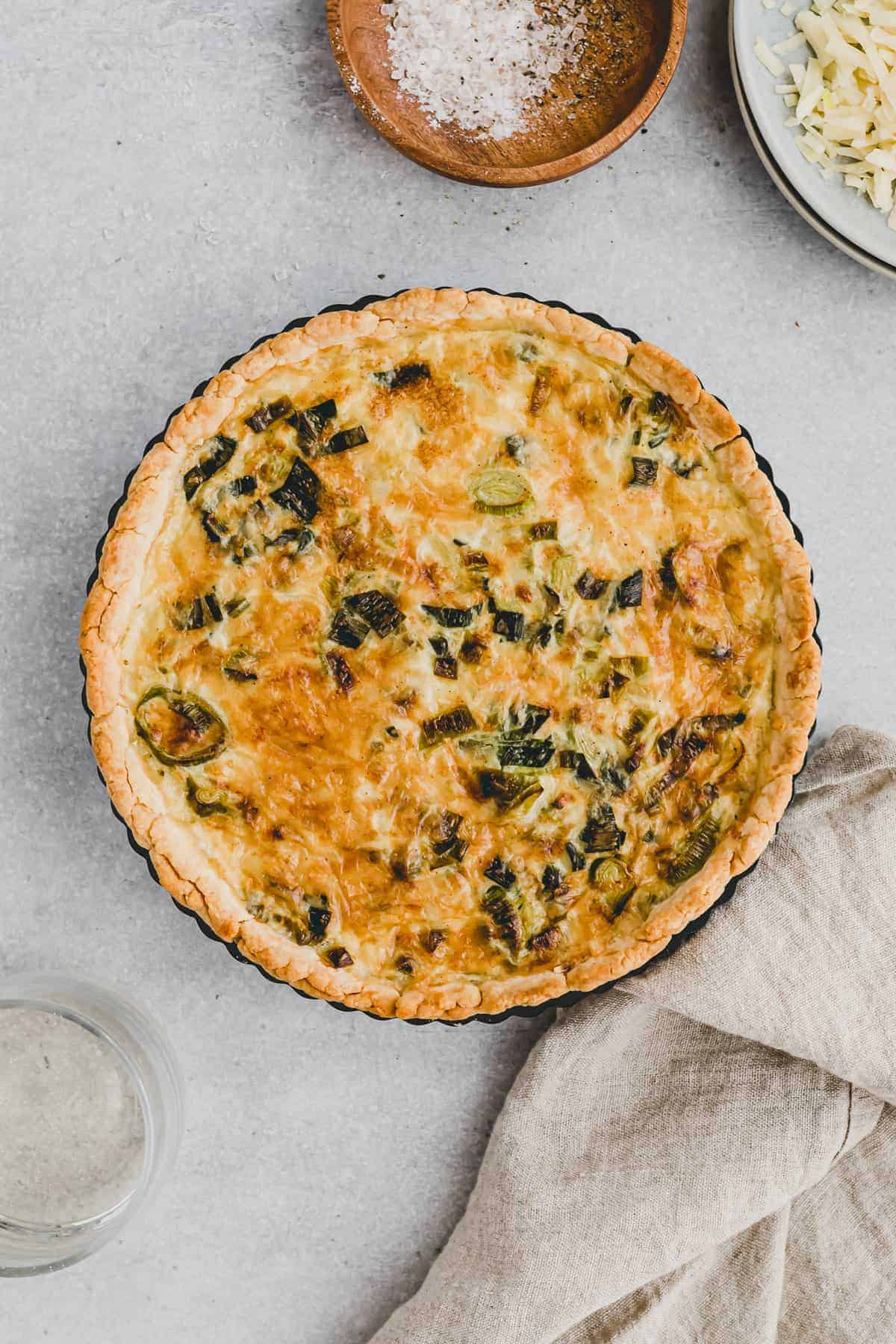 leek quiche with cheese