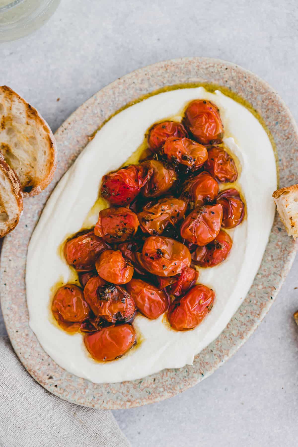 whipped feta with roasted cherry tomatoes