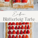 Blätterteig mit Erdbeeren Pinterest Pin