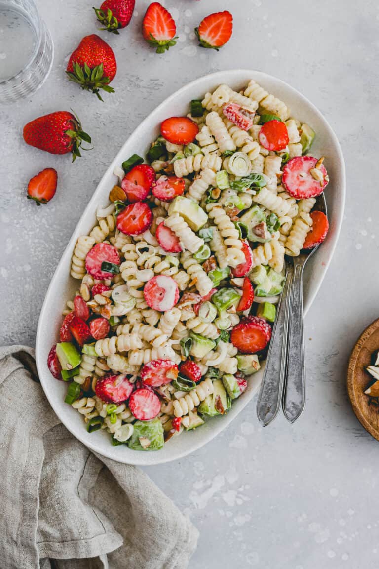 Vegan Strawberry Avocado Pasta Salad